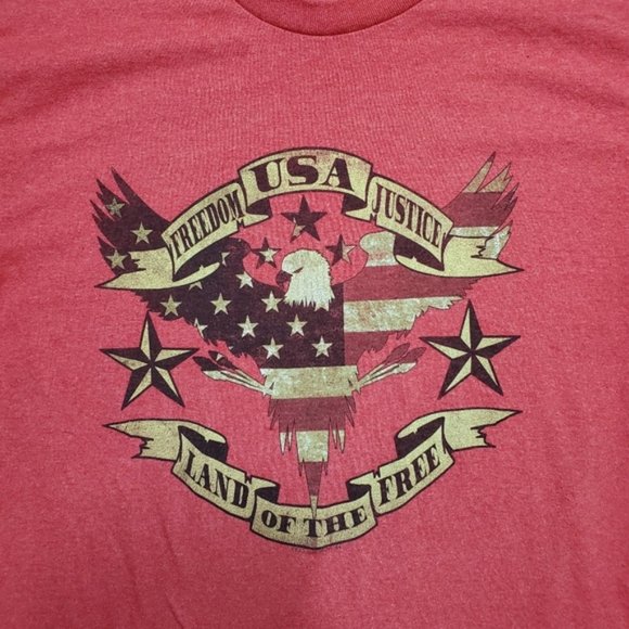USA Patriotic Red Tee Size Medium - Picture 2 of 6